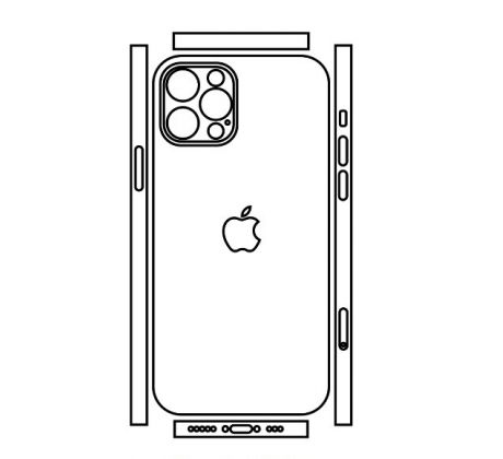 Hydrogel - matná zadná ochranná fólia (full cover) - iPhone 12 Pro - typ výrezu 9