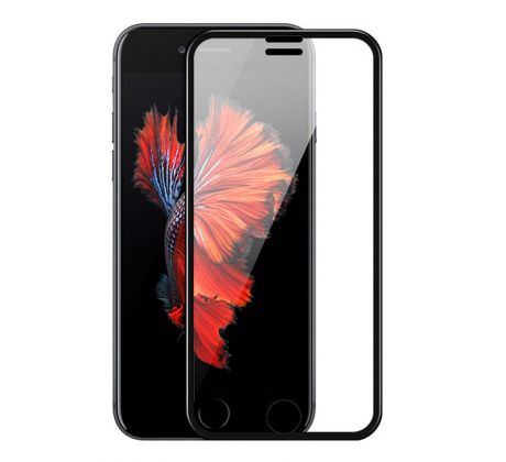 5D Hybrid ochranné sklo iPhone 7/iPhone 8/SE 2020/2022 s vystúpenými okrajmi - čierne