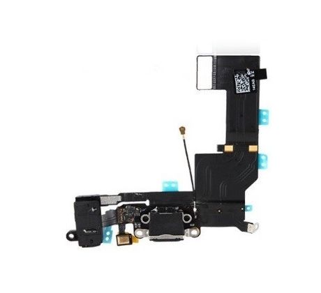 iPhone SE - Nabíjací dock konektor - audio konektor kábel s mikrofónom (čierny)