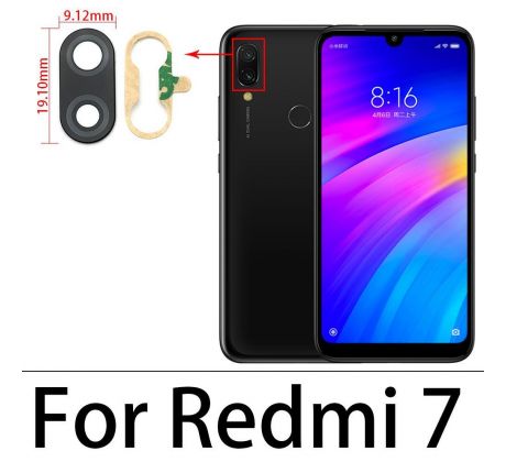 Náhradné sklo zadnej kamery - Xiaomi Redmi 7