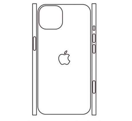 Hydrogel - zadná ochranná fólia (full cover) - iPhone 13 - typ výrezu 8