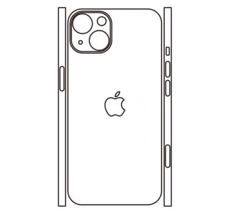 Hydrogel - zadná ochranná fólia (full cover) - iPhone 13 - typ výrezu 7