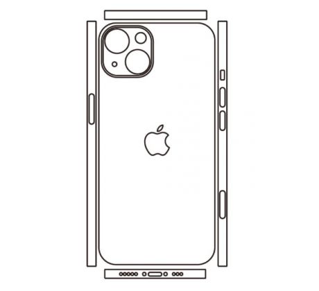 Hydrogel - zadná ochranná fólia (full cover) - iPhone 13 - typ výrezu 4