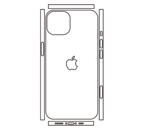 Hydrogel - matná zadná ochranná fólia (full cover) - iPhone 13 - typ výrezu 5