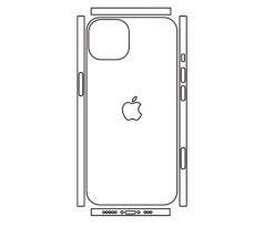 Hydrogel - matná zadná ochranná fólia (full cover) - iPhone 13 mini - typ výrezu 9
