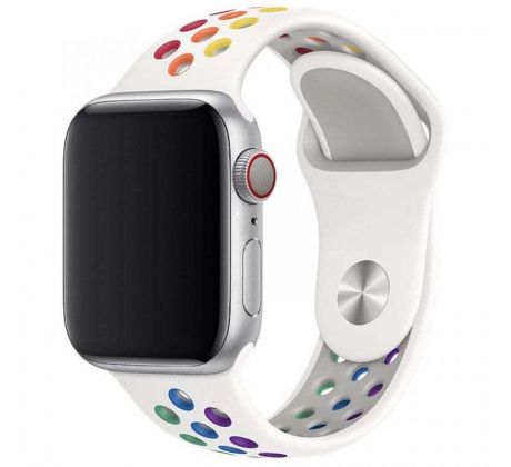 Remienok pre Apple Watch (42/44/45mm) Sport, white-colorful (veľkosť L)