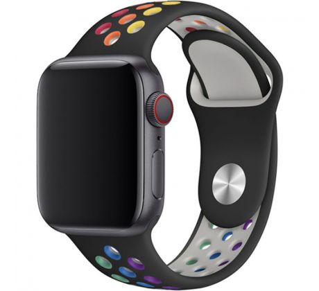 Remienok pre Apple Watch (38/40/41mm) Sport, black-colorful (veľkosť L)