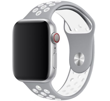 Remienok pre Apple Watch (42/44/45mm) Sport, grey-white (veľkosť L)