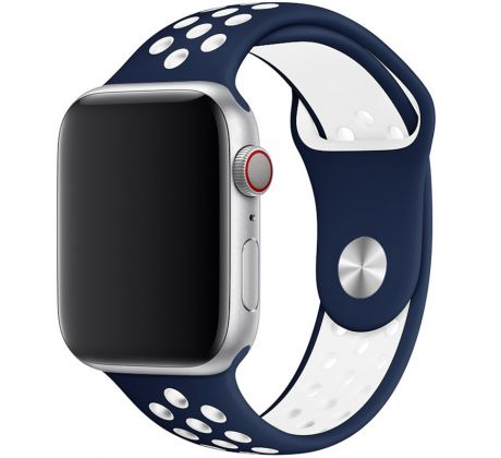 Remienok pre Apple Watch (42/44/45mm) Sport, blue-white (veľkosť L)