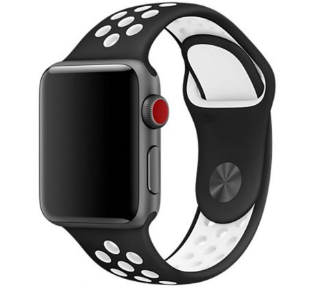 Remienok pre Apple Watch (42/44/45mm) Sport, black-white (veľkosť L)