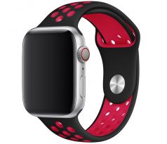 Remienok pre Apple Watch (38/40/41mm) Sport, black-red (veľkosť L)