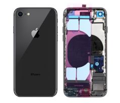 iPhone 8 - Zadný kryt - housing iPhone 8 - čierny s predinštalovanými dielmi