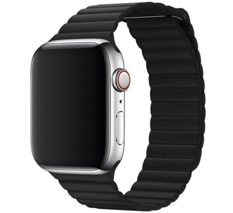 Koženkový remienok Leather Loop pre Apple Watch (42/44/45mm) Black