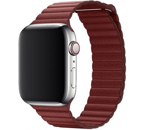 Koženkový remienok Leather Loop pre Apple Watch (42/44/45mm) Red
