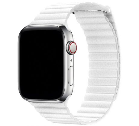 Koženkový remienok Leather Loop pre Apple Watch (38/40/41mm) White
