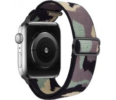 Scrunchie remienok pre Apple Watch (42/44/45mm) Camouflage Green