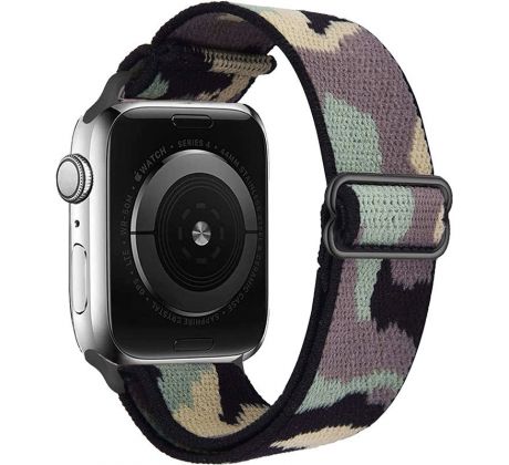 Scrunchie remienok pre Apple Watch (42/44/45mm) Camouflage Green