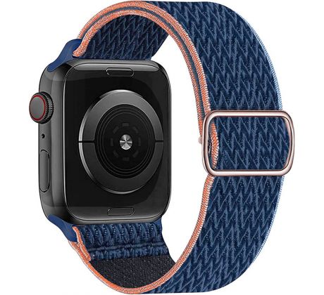 Scrunchie remienok pre Apple Watch (42/44/45mm) Midnight Blue Orange