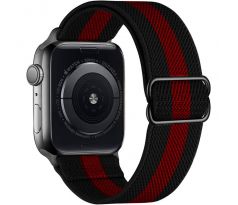 Scrunchie remienok pre Apple Watch (42/44/45mm) Black Stripe Red