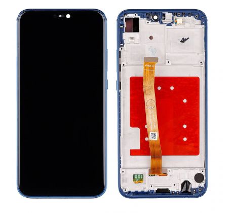 LCD displej + dotyková plocha pre Huawei P20 Lite, modrý s rámom