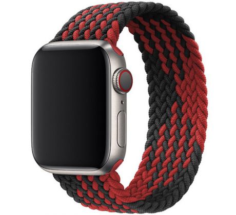 Remienok pre Apple Watch (42/44/45mm) Elastic Nylon, veľkosť 135-150mm - Black Red