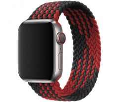Remienok pre Apple Watch (42/44/45mm) Elastic Nylon, veľkosť 150-165mm - Black Red