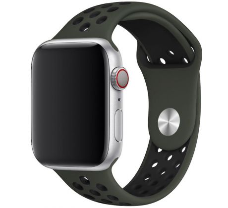 Remienok pre Apple Watch (38/40/41mm) Sport, army green-black (veľkosť L)