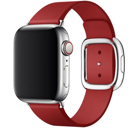 Kožený remienok Magnetic Closure pre Apple Watch (42/44/45mm) Red