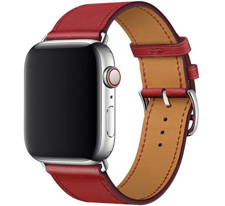 Kožený remienok pre Apple Watch (42/44/45mm) Red