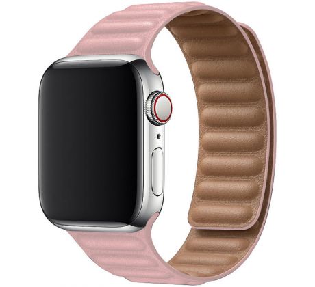 Koženkový remienok Leather Link pre Apple Watch (38/40/41mm) Pink
