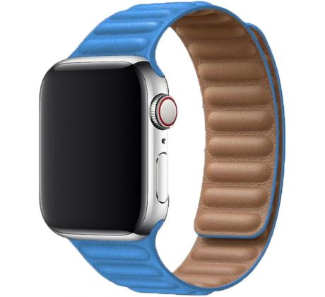 Koženkový remienok Leather Link pre Apple Watch (42/44/45mm) Blue