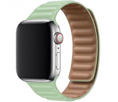 Koženkový remienok Leather Link pre Apple Watch (42/44/45mm) Green