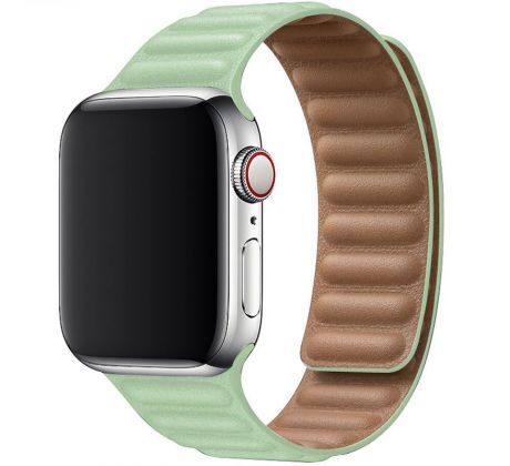 Koženkový remienok Leather Link pre Apple Watch (38/40/41mm) Green