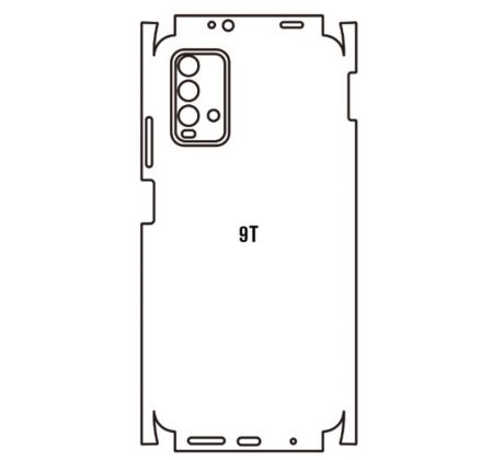 Hydrogel - zadná ochranná fólia - Xiaomi Redmi 9T - typ výrezu 3