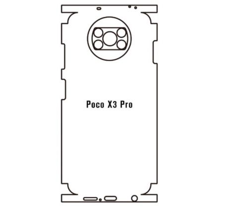 Hydrogel - zadná ochranná fólia - Xiaomi Poco X3 Pro - typ výrezu 3