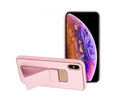 Forcell LEATHER Case Kickstand  iPhone X ružový