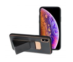 Forcell LEATHER Case Kickstand  iPhone X čierny