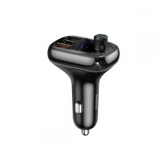 BASEUS S13 2-PORT USB CAR CHARGER + TRANSMITER FM BLACK