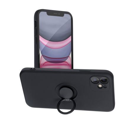Forcell SILICONE RING Case  iPhone 11 čierny