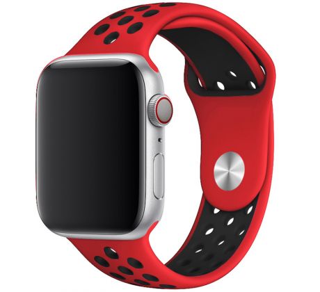 Remienok pre Apple Watch (42/44/45mm) Sport, red-black (veľkosť S)