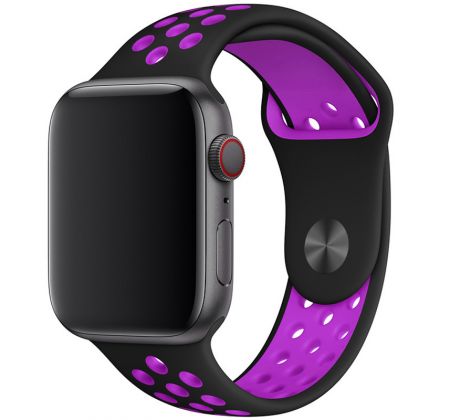 Remienok pre Apple Watch (42/44/45mm) Sport, black-purple (veľkosť S)