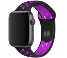 Remienok pre Apple Watch (38/40/41mm) Sport, black-purple  (veľkosť S)