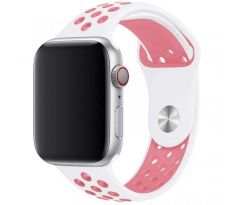 Remienok pre Apple Watch (42/44/45mm) Sport, white-pink (veľkosť S)
