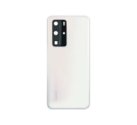 Huawei P40 Pro - zadný kryt - biely - so sklíčkom zadnej kamery (náhradný diel)
