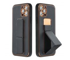 Forcell LEATHER Case Kickstand  Samsung Galaxy S21 FE čierny