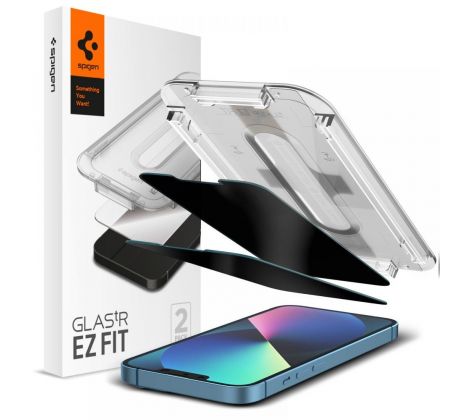 ANTI-SPY OCHRANNÉ TVRDENÉ SKLO SPIGEN GLAS.TR ”EZ FIT” 2-PACK iPhone 13 Pro Max / 14 Plus PRIVACY