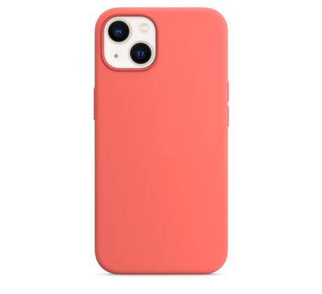 iPhone 13 mini Silicone Case s MagSafe - Pink Pomelo design (lososový)