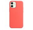 iPhone 12 mini Silicone Case s MagSafe - Pink Citrus design (lososový)