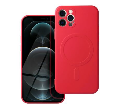 Silicone Mag Cover   iPhone 12 Pro červený