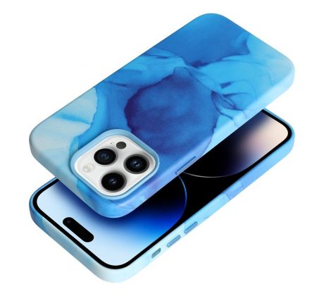 Kožený kryt - Mag Cover  iPhone 12 Pro Max modrý splash